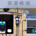 75W PD GaN3 Wall Rapid Charger Extension Cord with 3 U.S. AC Outlets and 1 Watch Wireless Charger, 2 USB-A Ports and 3 USB-C Ports, 9-in-1 Adapter for Office, Bedroom and Home