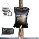 Portable Shower for Camping, Outdoor Camping Shower Bag 5 Gallon/20L, Waterproof Shower Bag with Collapsible Water Bucket, Shower Kit for Hiking, Car Travel, Picnic, Climb, Beach Trips