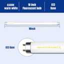 15W 18" T8 Linear Fluorescent Light Tube Bulb, 6500K Daylight | 1.5 Feet, F15T8 DL, Medium Bi-Pin G13 Base, 6 Pack