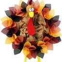 CYNOSA Thanksgiving Door Decorations Turkey Decor Fall Thanksgiving Wreath for Front Door Hanger Gobble Gobble Sign Turkey Decorations