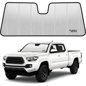 Windshield Sun Shade Compatible for 2018-2023 Toyota Tacoma Silver Reflective Foldable Front Sun Visor Sunshade Protector with Storage Bag Keep Interior Cool