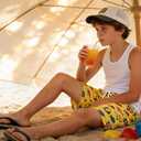 westwolf Boys Swim Trunks Compression Liner Bathing Suit Quick Dry Swimsuit 5-16T (Yellow)