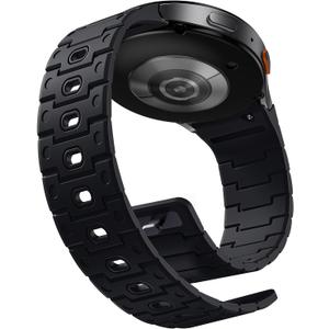 Bandletic Silicone Magnetic Band Compatible with Samsung Galaxy Watch 7 6 5 4 FE 40mm 44mm/Watch 6 4 Classic 43mm 47mm 42mm 46mm/Watch 5 Pro 45mm, 20mm No Gap Soft Sport Strap for Men Women (Black)