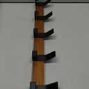 Walnut Wall Mounted Coat Rack, 17.32 Inch Wooden Wall Coat Hanger with 5 Metal Double Hooks, Heavy Duty