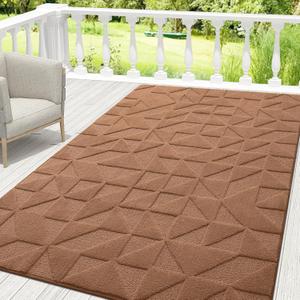 OLANLY Door Mats Indoor, Non-Slip, Absorbent, Dirt Resist, Entrance Washable Mat, Low-Profile Inside Entry Doormat for Entryway (71x47 inches, Brown)