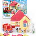 Tile Town Bluey Heeler Home Magnetic Tiles Playset 46-Piece STEM Building Set, Includes Magnetic Bluey & Bingo Figures, Action Tiles, Creative Construction Toy for Kids Ages 3+ 