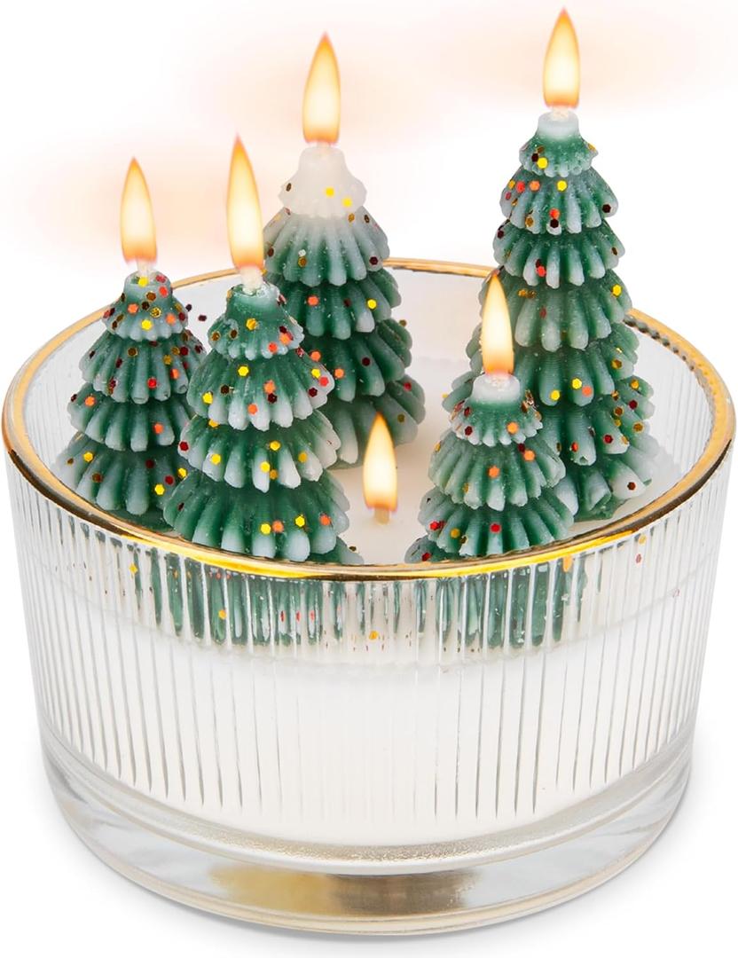 3 x Christmas Tree Candles - Premium Festive Candles for Christmas Decor, Perfect for Home Decorations, Holiday Gatherings, Family Reunions, Festival Parties and Seasonal Celebrations