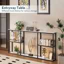 WOHOMO Console Table,Small Modern Entryway Table for Entry,3-Tier Long Sofa Table Behind Couch for Living Room,Entrance,White Marble(63 inch)
