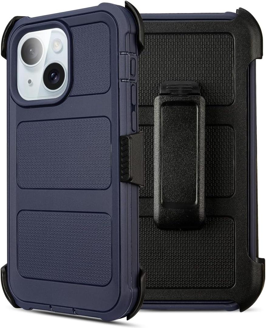 for iPhone 13 Belt Clip Case Holster,for iPhone 13 Case with Stand,for iPhone13 Defender Case Anti-Drop,2 Layers of Sturdy for iPhoneCase 13,for Protective iPhone13Case Defender Belt Blue