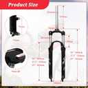 Exceedhub 27.5 Inch MTB Suspension Fork, Travel 120mm, 28.6mm Straight Tube QR 9mm, 100mm Spacing Hub, Crown Lockout Aluminum Alloy Shock Absorber XC Mountain Bike Front Fork