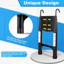 Telescoping Ladder with Hooks, 330 lbs Capacity, 12.5FT, Black