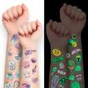 5 x X-Protector Halloween Tattoos for Kids - Giant Pack of Temporary Tattoos - Fake Halloween Tattoos Gifts - Glow in the Dark Spooky Party Favors - Bulk Halloween Goody Bag Fillers!