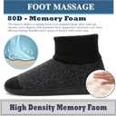 Cozylook Men's Slippers with Knitted Cuff Cozy Memory Foam Non-slip Indoor Outdoor Slipper Socks with Rubber Sole Black Size 8-9