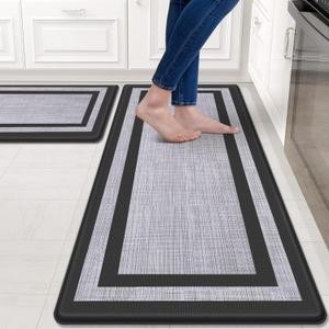Mattitude Kitchen Mats Set of 2,Cushioned Anti-Fatigue Non-Skid Rug Sets