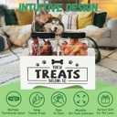 Dog Treat Container, Wooden Cat Food Container Storage with 2 Jars, Food Storage Organizer for Dog and Cat, White Wooden Pet Treat Container, Great Gift for Pet Lover