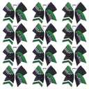 DEEKA 12 PCS Softball Cheer Bows 8" Softball Thread Large Cheer Hair Bows Ponytail Holder Handmade for Teen Girls Sports Cheerleader -Black/Green/White