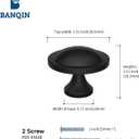 20 Pack Cabinet Knobs Black Round Mushroom Hardware Cabinet Knob for Dresser Drawer Diameter 1-1/2 Inch