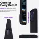 ORNARTO Compatible with iPhone 17 Pro Max Case 6.9", Slim Liquid Silicone 3 Layers Soft Gel Rubber Shockproof Protective Cover with Anti-Scratch Microfiber Lining-Black