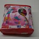 MEGA BLOKS First Builders Toddler Blocks Toys Set, Big Building Bag with 80 Pieces and Storage, Pink, Ages 1+ Years (Pink Bag)
