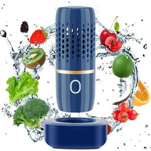 Cudinham Fruit and Vegetable Purifier Cleaner Washing Machine Capsule Shape Disinfection OH-ion Purification Technology for Cleaning Grains Rice Meat Seafood, Blue