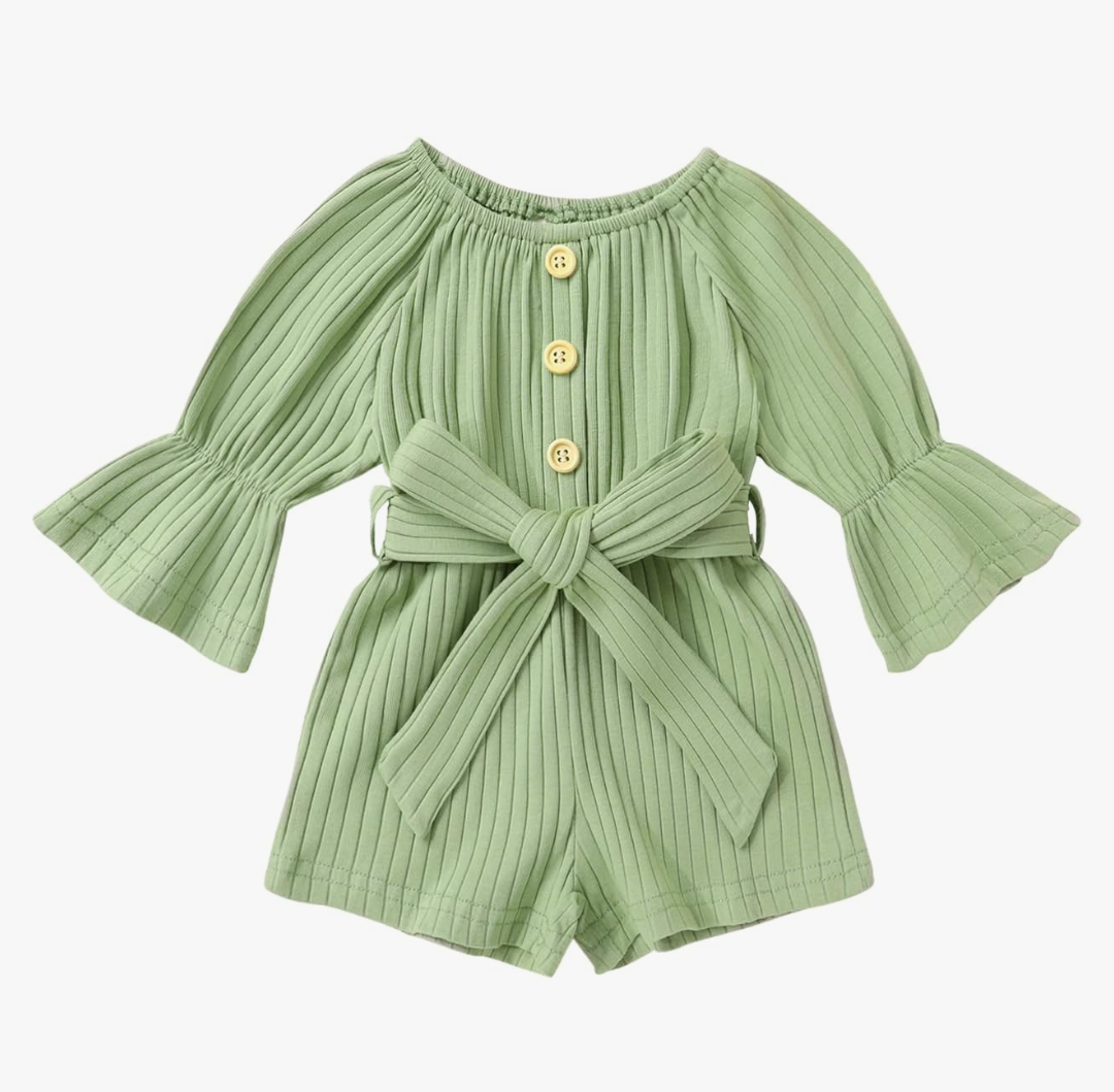 YOUNGER TREE Kids Toddler Baby Girls Summer Outfit Off-Shoulder Sunflower Overall Romper Jumpsuit Short Trousers Clothes 110