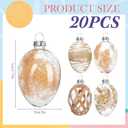 20 Pcs 2.75'' Glass Easter Egg Tree Ornaments Rustic Boho Easter Tree Hanging Decorations Farmhouse Basket Filler Clear Shatterproof Hanging Ornaments for Home Spring Holiday Party Decor