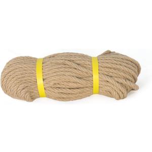 Jute Rope 1/4in100ft Natural Material Heavy Duty Jute Rope Twisted for Indoor Outdoor Crafts, Nautical, Tug of War, Railing, Hammock, Swing, Gardening