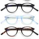 EYEURL 5-Pack Small Round Reading Glasses for Women Men Blue Light Blocking Eyeglasses Round Computer Glasses With Spring Hinges TR90 Lightweight Readers for Women,1.0