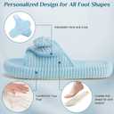 House Slippers for Woman with Arch Support Womens Open Toe Adjustable Slippers, Orthopedic Shoes for Home Indoor, Cute Ladies Slides for Bedroom Non Slip 5-12 (Blue)