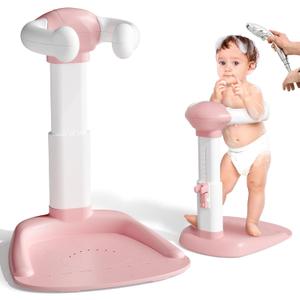 COOSEYA Baby Shower Stand, Toddler Bath Stand Support with Thicker Colum, Anti-Pinch, Anti-Slip Base, Adjustable Shower Holder for Toddler Standing Up Themselves, Ideal Gift for Infants 8-36 Months