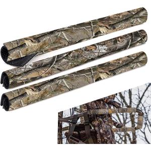 Tree Stand Rail Pads Wood Camouflage Replacement Shooting Rail Pads Easy to Disguise Treestands Shooting Rail Cover Ideal for Tripod Deer Hunting Climbing Stand Treestand Ladder Tree Stand Pads