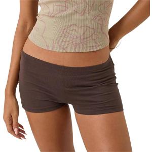 Alyweatry Women Y2k Micro Shorts Cute Low Rise Elastic Waist Polka Dot Lounge Booty Mini Shorts Going Out Streetwear (Medium, Brown)