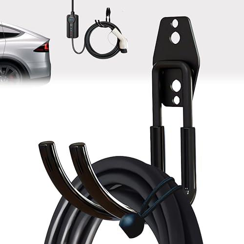 EV Charger Holder Wall Mount | Heavy-Duty J-Hook for EV Charger Cable Retractor, Durable Steel Hook for Indoor/Outdoor Use, Electric Vehicle Charger Cord Organizer Accessory