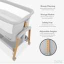 Evolur Lullaby Portable Bassinet with Wheels, Adjustable Bedside Sleeper, Breathable Mesh Sides, Large Storage Basket, Easy Fold, and Travel Bag Included, Perfect for Newborns & Infants - Light Gray