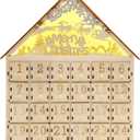 CCINEE Christmas Wooden Advent Calendar with LED Light 24 Storage Drawers Christmas Countdown Calendar for Holiday Decoration