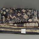 GarveeHome 5x7 Floral Washable Area Rug: Large Living Room Area Rug with Non-Slip Backing Washable Ultra Soft Bedroom Floral Carpet Indoor Stain Resistant Carpet for Dining Room 5 * 7 ft Black