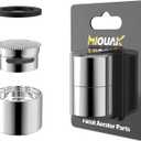 Faucet Aerator Female, Bathroom Sink Aerator, Chrome Brass Shell 55/64in 22mm Faucet Filter with Gasket for Kitchen Bathroom Silver(2 Pcs)