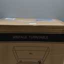 Turntable Record Player with Built-in Speakers, Vinyl Record Player Support Bluetooth Playback Auto Stop 33&45 RPM Speed RCA Line Out AUX in All-in-one Belt-Drive Turntable for Vinyl Records (Brown)