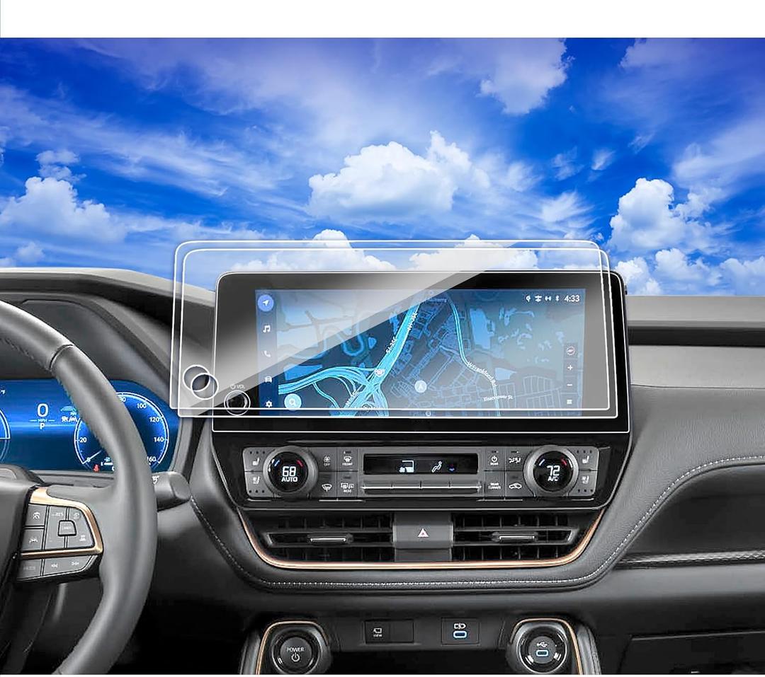 (2pcs) 2025 2024 2026 Toyota Grand Highlander Screen Protector for 2024 Toyota Grand Highlander 12.3Inch 2024 Grand Highlander Hybrid Accessories 2024 XLE/Limited/Platinum Tempered Glass Grand Highlander 12.3''