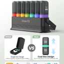 Weekly Pill Organizer 7 Day Two Times a Day, Rotatable Silicone Handle & 7 Detachable Daily Cases, Built-in Desiccant Moisture-Proof Travel Pill Box for Fish Oil, Vitamins & Supplements - Ideerfit