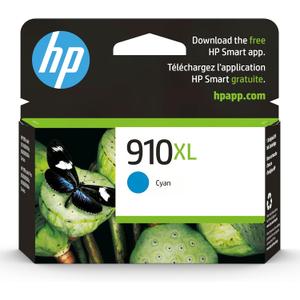 HP 910XL Cyan High-yield Ink Cartridge | Works with HP OfficeJet 8010, 8020 Series, HP OfficeJet Pro 8020, 8030 Series | Eligible for Instant Ink | 3YL62AN