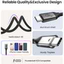 Silkland 80Gbps USB 4 Cable for Thunderbolt 5 Cable 6.6FT/2M, 120Gbps Bandwidth for 16K/Dual 8K, 240W Fast Charging, USB C Monitor Cable Compatible Thunderbolt 4/5,SSD,Monitor,MacBook M4 Pro,Dock