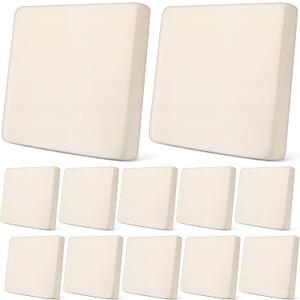 Newwiee 12 Pcs Stretch Cushion Covers Replacement Waterproof Sofa Couch Cushion Covers Washable Individual Couch Slipcovers Set Furniture Protector for Pets(20-27 Inch,Beige)