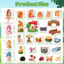 40Pcs Fairy Garden Accessories Miniature Garden Ornaments Kit with Mini Animal Plant Fairies Furniture House Figures Bulk for Micro Landscape DIY Terrarium Potted Plants Dollhouse Decor