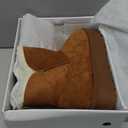 THATXUAOV Womens Ankle Winter Boots, Anti-Slip Suede Mini Boot For Women,Side Zipper Platform Slip On Snow Boots With Fur Lining (7, Chestnut)