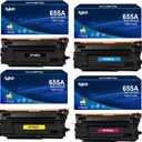 655A Toner Cartridge,Replacement for HP 655 A CF450A for HP Color LaserJet Enterprise M652 M653 M652n M652 M653dn M653x M653,Black Cyan Yellow Magenta,4 Pack