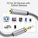 3.5mm Headphone Extension Cable 20ft, Nylon Braided Aux Cord Extender for Smartphones, Tablets, Media Players (No Mic Support)
