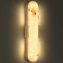 Alabaster Wall Sconce, 20 in Natural Marble Brass Wall Sconce 3000K Indoor Modern Bathroom Alabaster Lamp for Living Room, Bedroom, Porch, Dining Room, Stairway, 1PCS