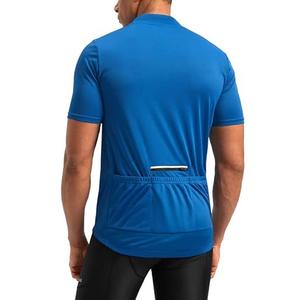 Men's Cycling Jersey Moisture Wicking Short Sleeve Half Zip Bike Road Mountain Biking Bicycle Biker Quick Dry UPF SPF Riding Sun Protection Racing Shirts for Men Zipper Pockets(Royal Blue,XL)
