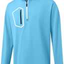 M MAELREG Quarter Zip Pullover Men Moisture Wicking Fleece lined Dry Fit Mock Neck Golf 1/4 Zip Pullover Mens Sweatshirt, Large 